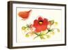 Flores Rojas III-Shirley Novak-Framed Art Print