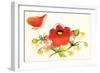 Flores Rojas III-Shirley Novak-Framed Art Print