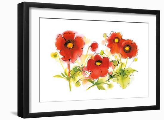 Flores Rojas VI-Shirley Novak-Framed Art Print