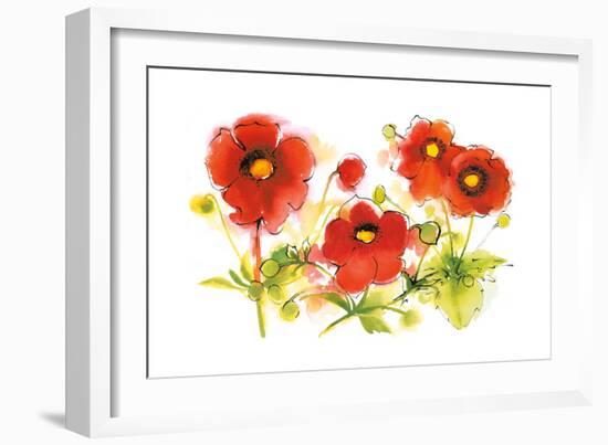 Flores Rojas VI-Shirley Novak-Framed Art Print