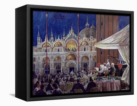 Florian, Piazza Di San Marco-Rosemary Lowndes-Framed Stretched Canvas