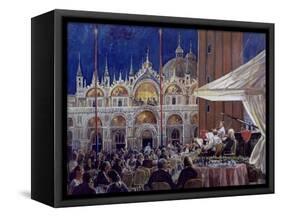 Florian, Piazza Di San Marco-Rosemary Lowndes-Framed Stretched Canvas