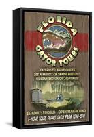 Florida - Alligator Tours Vintage Sign-Lantern Press-Framed Stretched Canvas