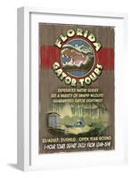 Florida - Alligator Tours Vintage Sign-Lantern Press-Framed Art Print