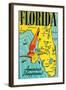 Florida, America's Playground-null-Framed Premium Giclee Print