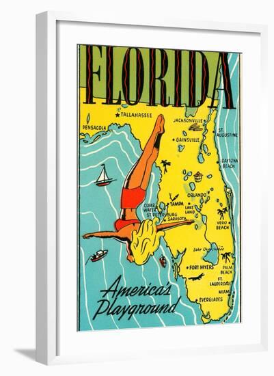 Florida, America's Playground-null-Framed Art Print