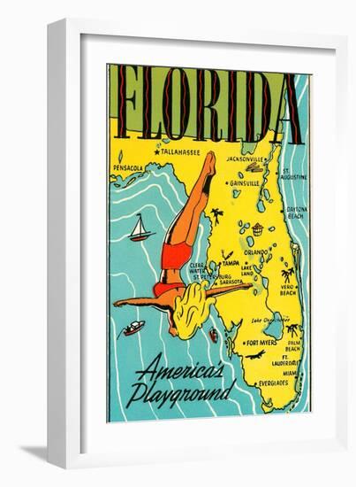 Florida, America's Playground-null-Framed Art Print