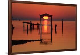 Florida, Apalachicola, Old Boat House at Sunrise on Apalachicola Bay-Joanne Wells-Framed Photographic Print