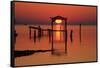 Florida, Apalachicola, Old Boat House at Sunrise on Apalachicola Bay-Joanne Wells-Framed Stretched Canvas