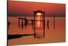 Florida, Apalachicola, Old Boat House at Sunrise on Apalachicola Bay-Joanne Wells-Stretched Canvas