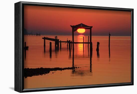 Florida, Apalachicola, Old Boat House at Sunrise on Apalachicola Bay-Joanne Wells-Framed Photographic Print