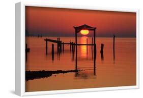 Florida, Apalachicola, Old Boat House at Sunrise on Apalachicola Bay-Joanne Wells-Framed Photographic Print