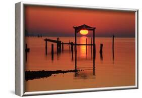 Florida, Apalachicola, Old Boat House at Sunrise on Apalachicola Bay-Joanne Wells-Framed Photographic Print