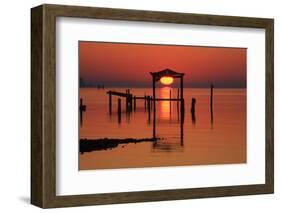 Florida, Apalachicola, Old Boat House at Sunrise on Apalachicola Bay-Joanne Wells-Framed Photographic Print