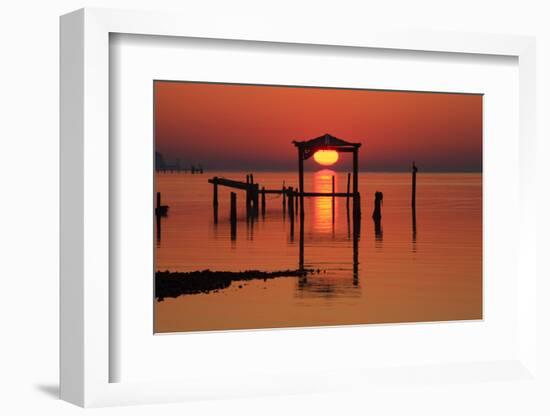 Florida, Apalachicola, Old Boat House at Sunrise on Apalachicola Bay-Joanne Wells-Framed Photographic Print