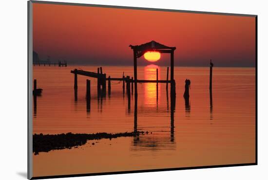 Florida, Apalachicola, Old Boat House at Sunrise on Apalachicola Bay-Joanne Wells-Mounted Photographic Print