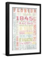 Florida - Barnwood Typography-Lantern Press-Framed Art Print