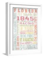 Florida - Barnwood Typography-Lantern Press-Framed Art Print