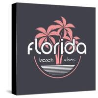 Florida Beach Vibes T-Shirt and Apparel Vector Design, Print, Typography, Poster, Emblem with Palm-rikkyal-Stretched Canvas