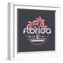 Florida Beach Vibes T-Shirt and Apparel Vector Design, Print, Typography, Poster, Emblem with Palm-rikkyal-Framed Art Print