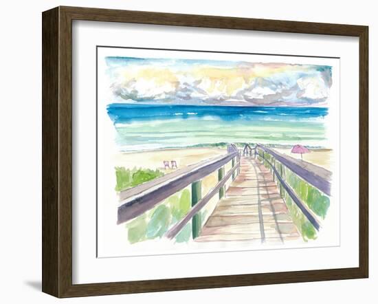 Florida Beach Walk During Quiet Afternoon-M. Bleichner-Framed Art Print