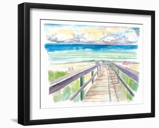 Florida Beach Walk During Quiet Afternoon-M. Bleichner-Framed Art Print