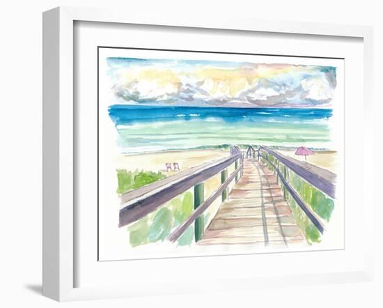 Florida Beach Walk During Quiet Afternoon-M. Bleichner-Framed Art Print