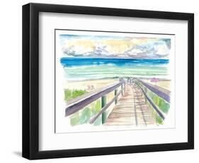 Florida Beach Walk During Quiet Afternoon-M. Bleichner-Framed Art Print