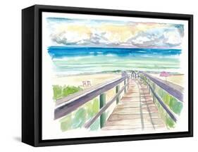 Florida Beach Walk During Quiet Afternoon-M. Bleichner-Framed Stretched Canvas