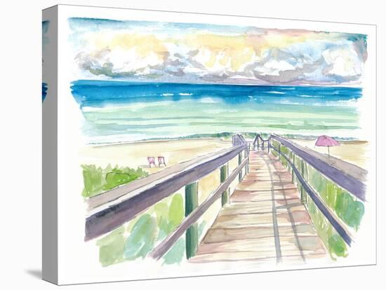 Florida Beach Walk During Quiet Afternoon-M. Bleichner-Stretched Canvas
