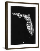 Florida Black and White Map-NaxArt-Framed Art Print