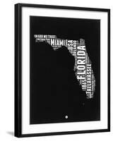 Florida Black and White Map-NaxArt-Framed Art Print