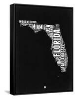 Florida Black and White Map-NaxArt-Framed Stretched Canvas