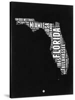Florida Black and White Map-NaxArt-Stretched Canvas