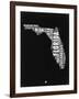 Florida Black and White Map-NaxArt-Framed Art Print