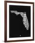 Florida Black and White Map-NaxArt-Framed Art Print