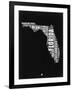 Florida Black and White Map-NaxArt-Framed Art Print