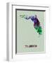 Florida Color Splatter Map-NaxArt-Framed Art Print