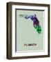 Florida Color Splatter Map-NaxArt-Framed Art Print