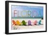 Florida - Colorful Beach Chairs-Lantern Press-Framed Art Print