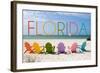 Florida - Colorful Beach Chairs-Lantern Press-Framed Art Print