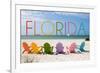 Florida - Colorful Beach Chairs-Lantern Press-Framed Art Print