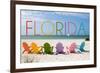 Florida - Colorful Beach Chairs-Lantern Press-Framed Premium Giclee Print