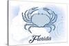 Florida - Crab - Blue - Coastal Icon-Lantern Press-Stretched Canvas