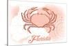 Florida - Crab - Coral - Coastal Icon-Lantern Press-Stretched Canvas