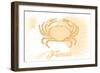 Florida - Crab - Yellow - Coastal Icon-Lantern Press-Framed Art Print