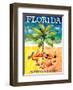 Florida - Eastern Air Lines - Sunbathers around Palm Tree-Jane Oliver-Framed Art Print