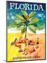 Florida - Eastern Air Lines - Sunbathers around Palm Tree-Jane Oliver-Mounted Art Print