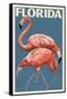 Florida - Flamingo-Lantern Press-Framed Stretched Canvas