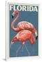 Florida - Flamingo-Lantern Press-Framed Art Print